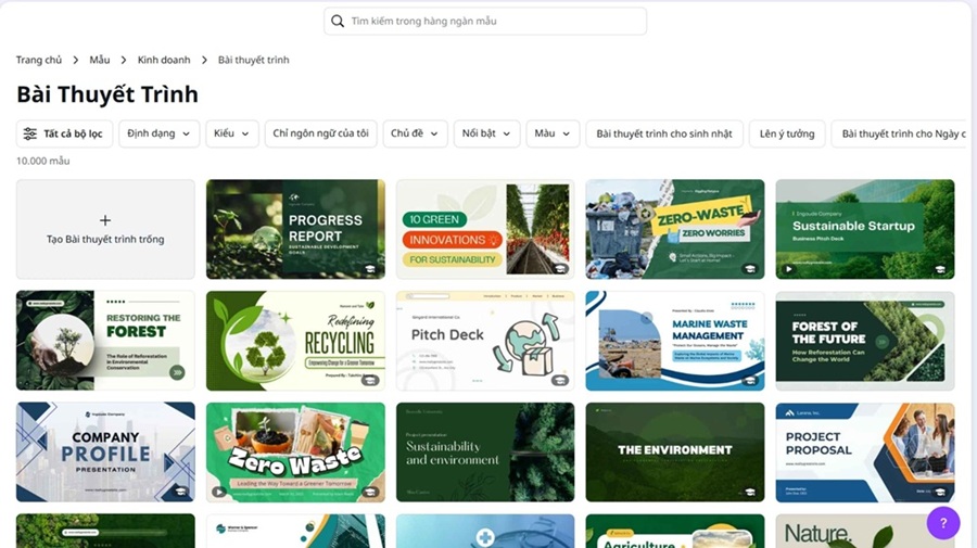 Làm slide bằng Canva
