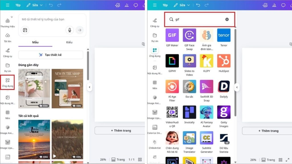 tạo GIF động trên Canva