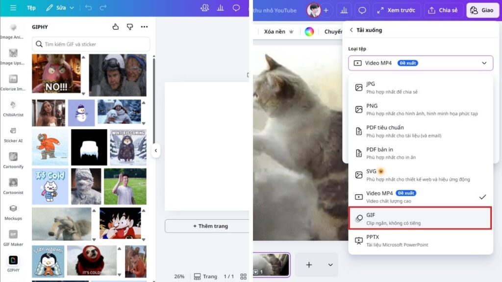 tạo GIF động trên Canva