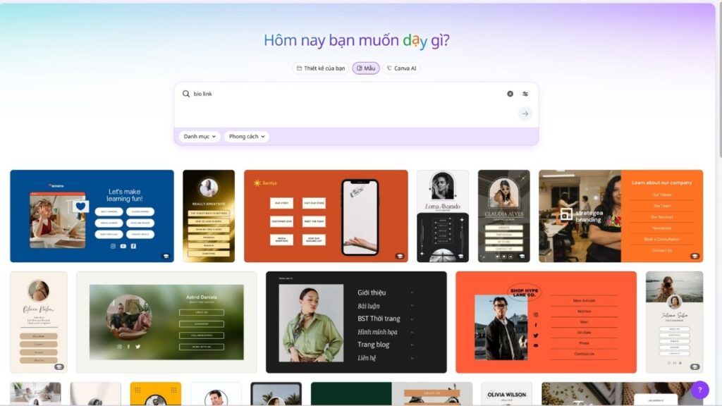 tạo link bio TikTok bằng Canva